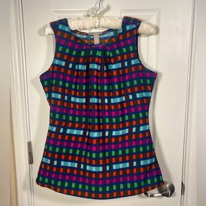 Banana Republic Factory Women’s Rainbow Square Pattern Tank Top Blouse Sz Small
